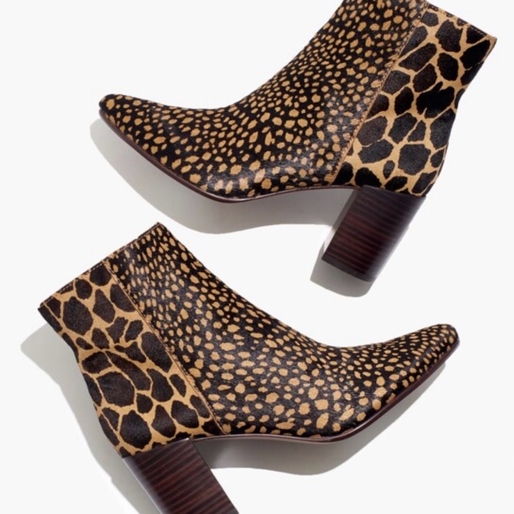 guc madewell fiona Giraffe Print spot mix calf hair toffee multi Boots 7 - Picture 3 of 14